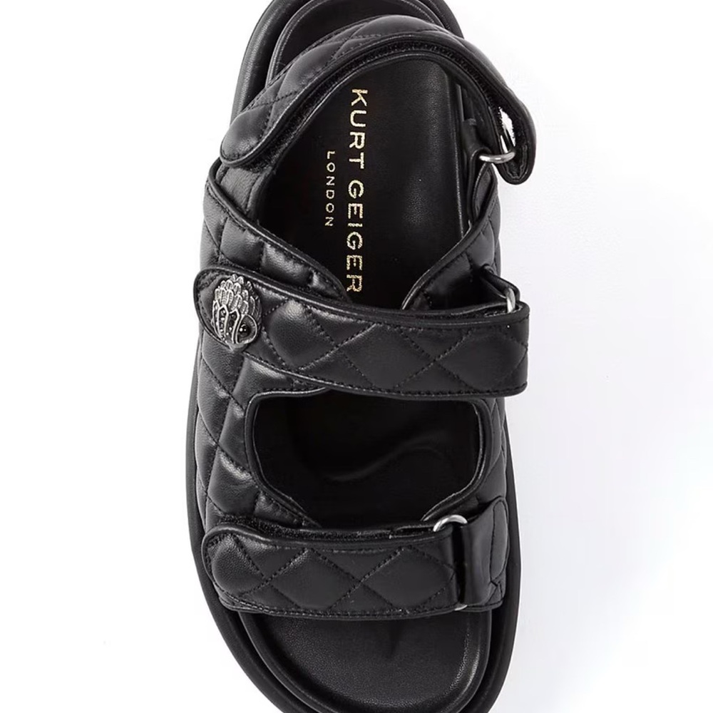 Kurt Geiger Black Quilted Sandals